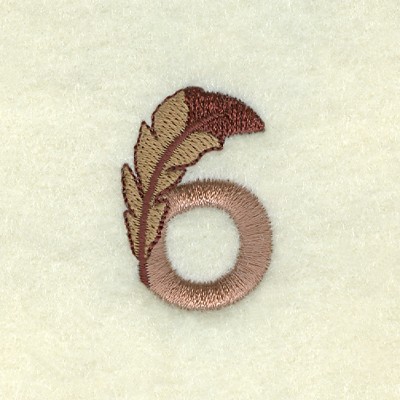 Feather Number 6 Machine Embroidery Design