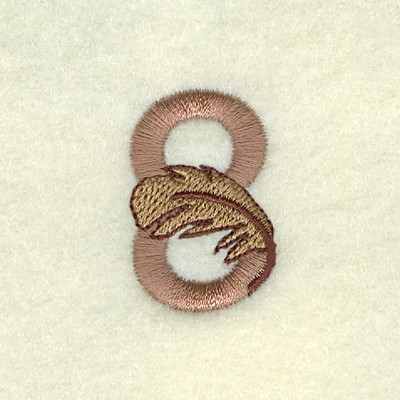 Feather Number 8 Machine Embroidery Design