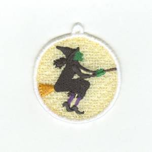 Picture of Flying Witch Lace Machine Embroidery Design