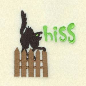 Picture of Black Cat Hiss Machine Embroidery Design