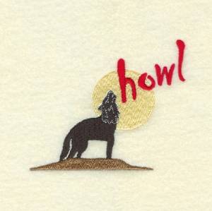 Picture of Wolf Howl Machine Embroidery Design