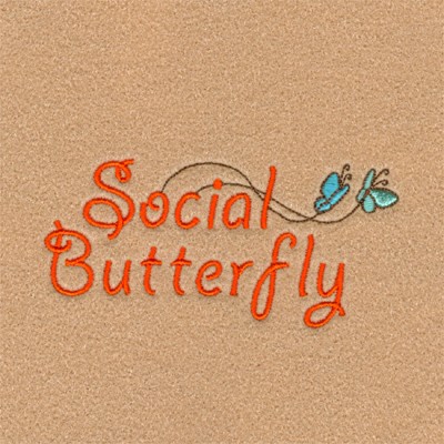 Social Butterfly Machine Embroidery Design