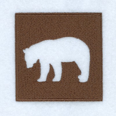 Bear Woodland Square Machine Embroidery Design
