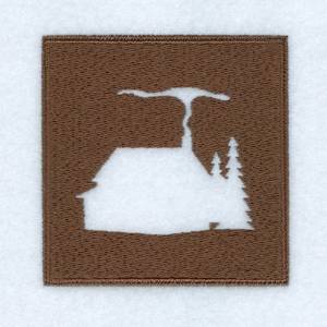 Picture of Cabin Woodland Square Machine Embroidery Design