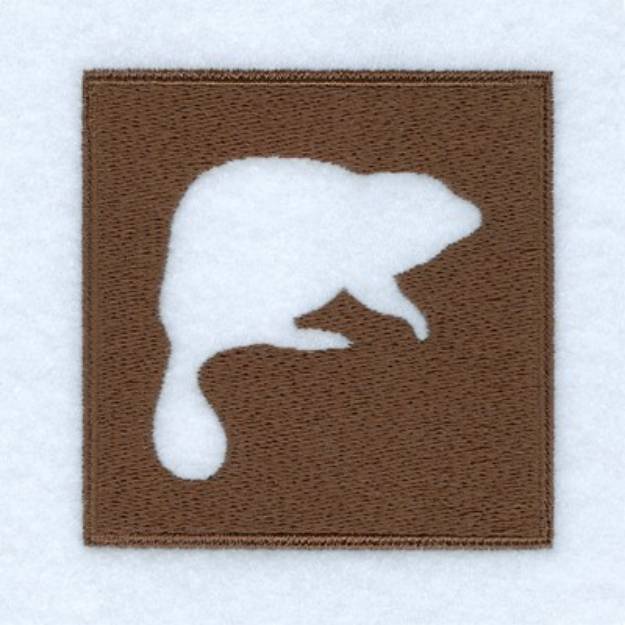 Picture of Beaver Woodland Square Machine Embroidery Design