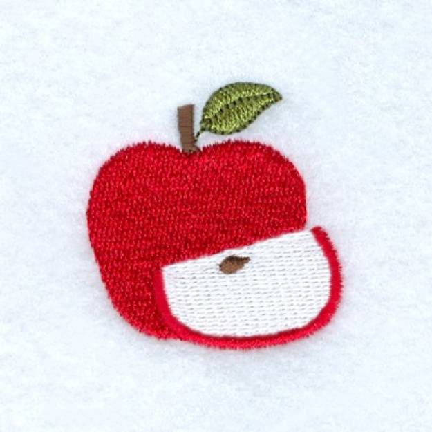 Picture of Red Apple Machine Embroidery Design