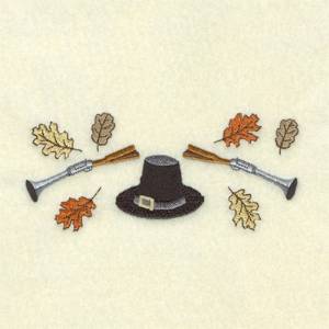 Picture of Pilgrim Hat Border Machine Embroidery Design