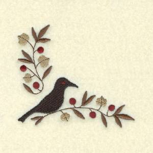 Picture of Blackbird Corner Machine Embroidery Design