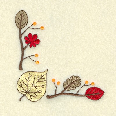 Leaf Corner Machine Embroidery Design