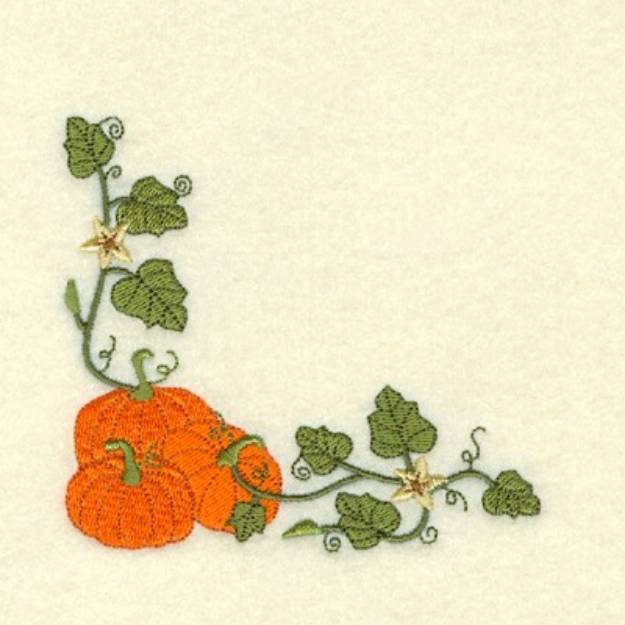 Picture of Pumpkin Corner Machine Embroidery Design