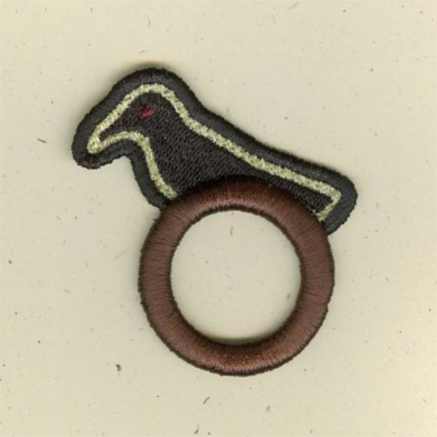 Picture of Blackbird Napkin Ring Machine Embroidery Design