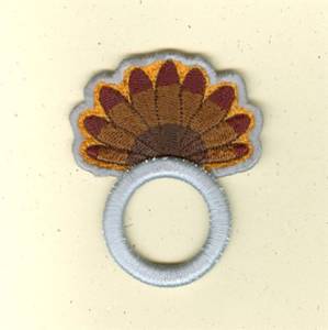 Picture of Turkey Tail Napkin Ring Machine Embroidery Design