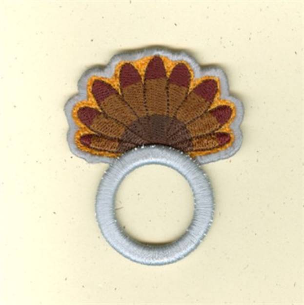 Picture of Turkey Tail Napkin Ring Machine Embroidery Design
