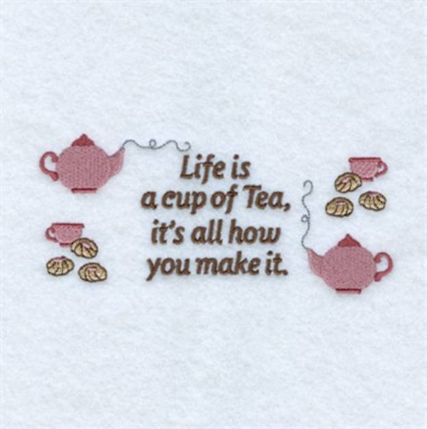 Picture of Life is a Cup of Tea Machine Embroidery Design