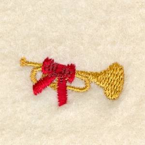 Picture of Mini Christmas Horn Machine Embroidery Design