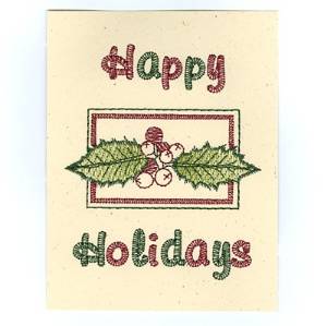 Picture of Happy Holidays Card Machine Embroidery Design