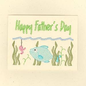 Picture of Happy Fathers Day Card Machine Embroidery Design