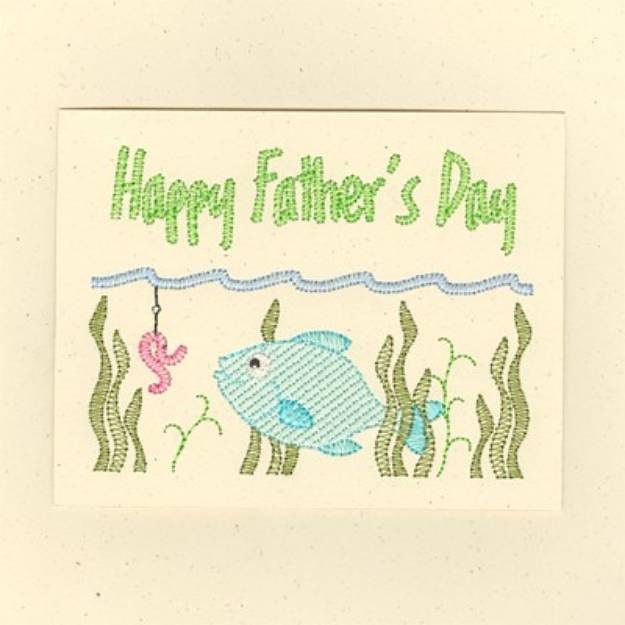 Picture of Happy Fathers Day Card Machine Embroidery Design