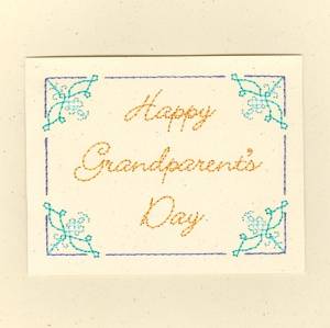 Picture of Happy Grandparents Day Machine Embroidery Design