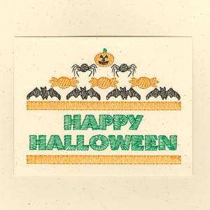 Picture of Happy Halloween Card Machine Embroidery Design