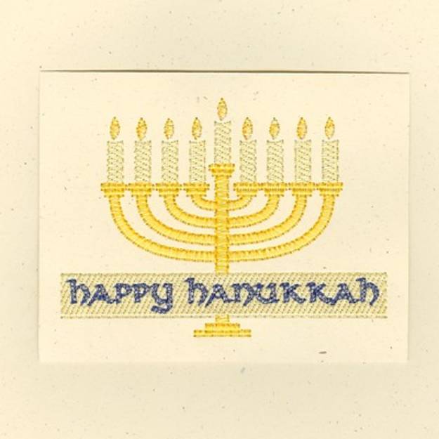 Picture of Happy Hanukkah Card Machine Embroidery Design