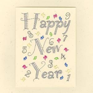 Picture of Happy New Year Card Machine Embroidery Design
