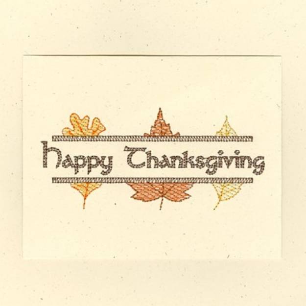 Picture of Happy Thanksgiving Card Machine Embroidery Design