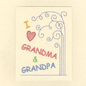 Picture of Grandma & Grandpa Card Machine Embroidery Design