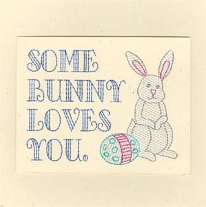 Picture of Easter Bunny Card Machine Embroidery Design