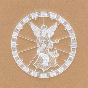 Picture of Guitar Whitework Angel Machine Embroidery Design
