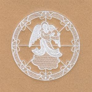 Picture of Harp Whitework Angel Machine Embroidery Design