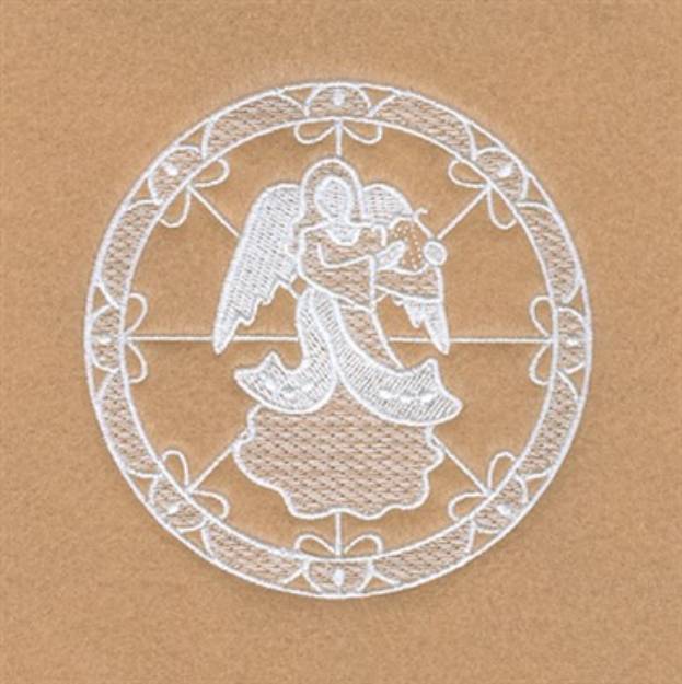 Picture of Harp Whitework Angel Machine Embroidery Design