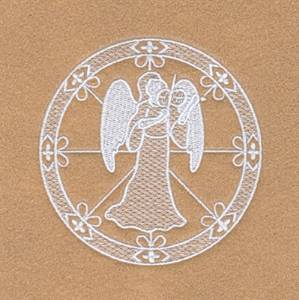 Picture of Violin Whitework Angel Machine Embroidery Design