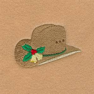 Picture of Holiday Cowboy Hat Machine Embroidery Design