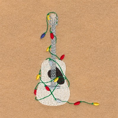 Christmas Guitar Machine Embroidery Design