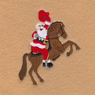 Horse Riding Santa Machine Embroidery Design