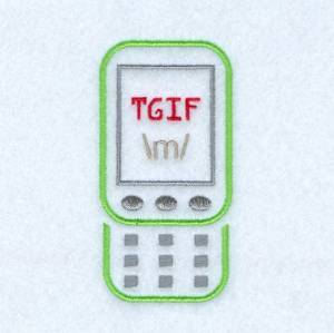 Picture of Text:  TGIF Machine Embroidery Design