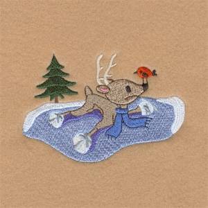 Picture of Reindeer Skating Machine Embroidery Design