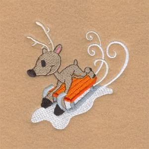 Picture of Reindeer Sledding Machine Embroidery Design