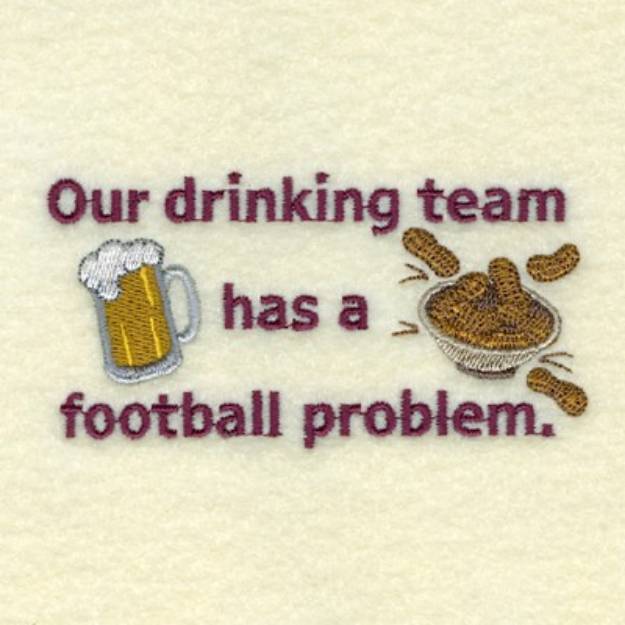 Picture of Football Drinking Team Machine Embroidery Design