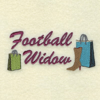 Football Widow Machine Embroidery Design