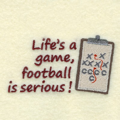 Football is Serious! Machine Embroidery Design
