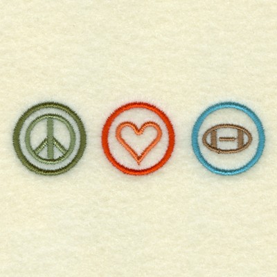 Peace Love Football Machine Embroidery Design