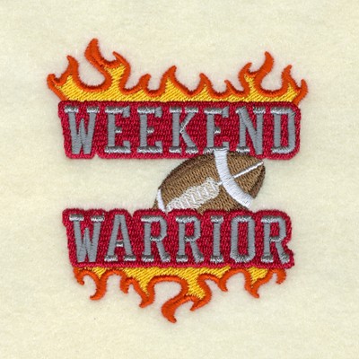Weekend Football Warrior Machine Embroidery Design