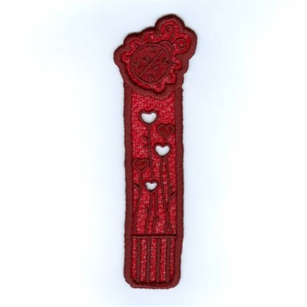 Picture of Ladybug Lace Bookmark Machine Embroidery Design