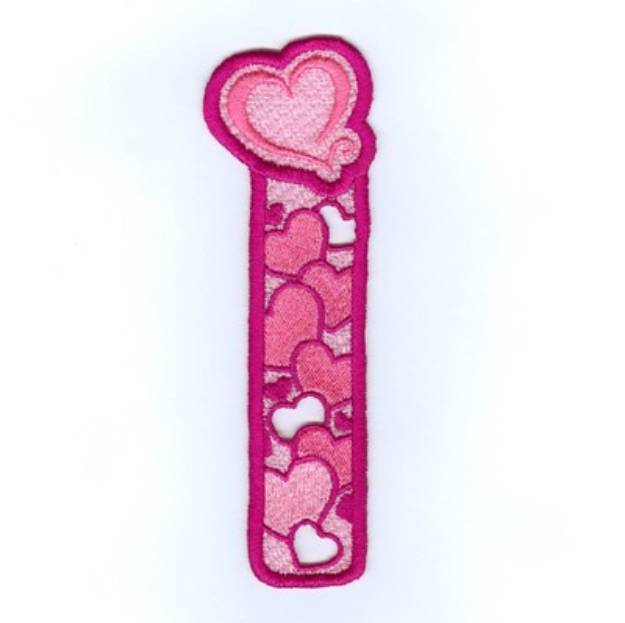 Picture of Hearts Lace Bookmark Machine Embroidery Design