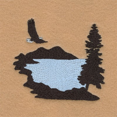 Eagle Silhouette Machine Embroidery Design