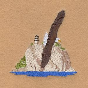 Picture of Eagle Lighthouse Scene Machine Embroidery Design