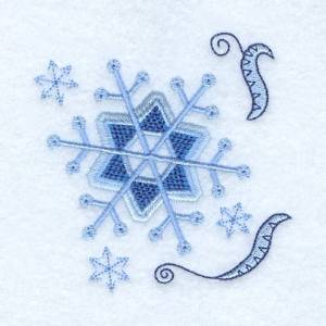Picture of Jacobean Snowflake Machine Embroidery Design