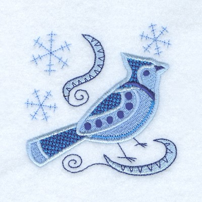 Jacobean Blue Jay Machine Embroidery Design